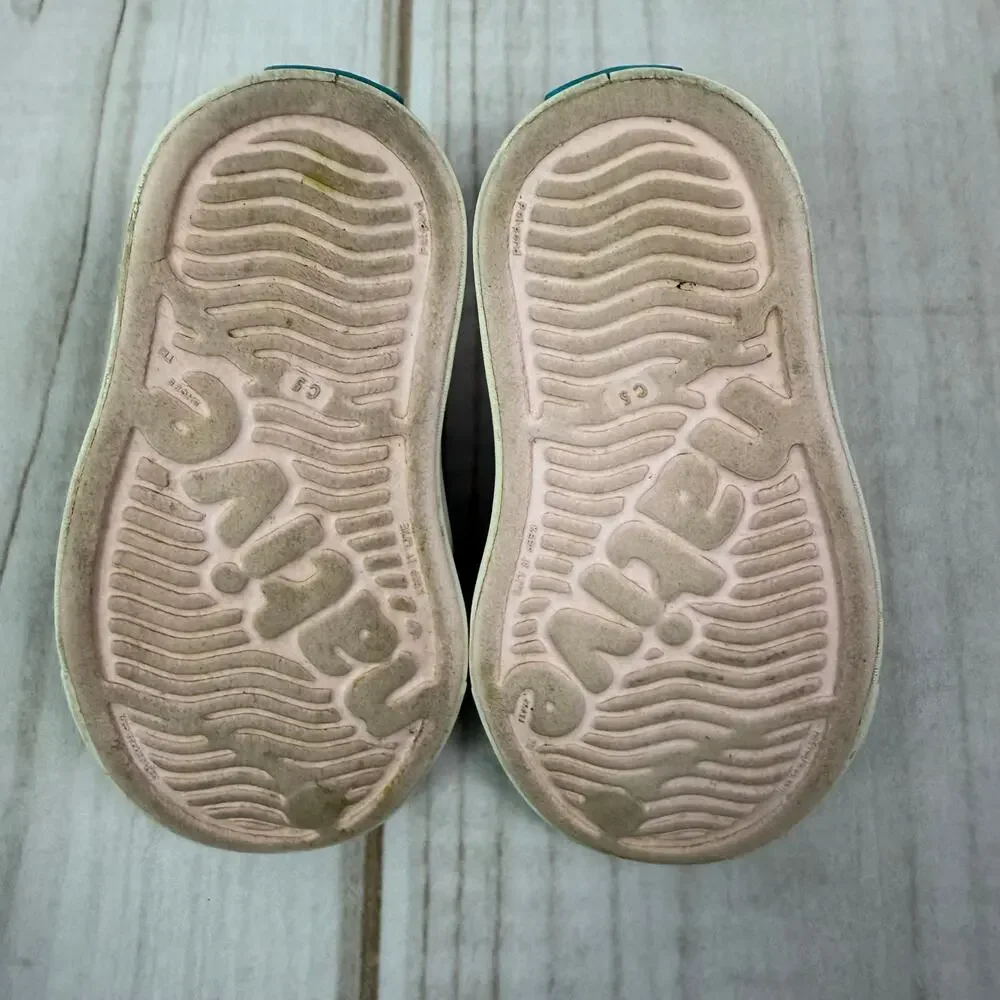 Native Jefferson Bling Shoes Glitter Slip On Shoes Kids Size C5 Rose Gold